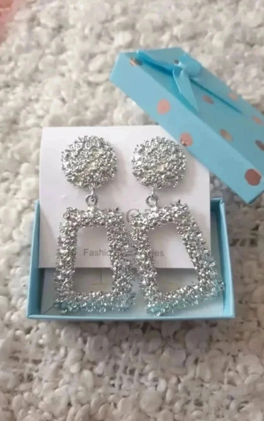 Boucles d'oreilles pendantes argentées